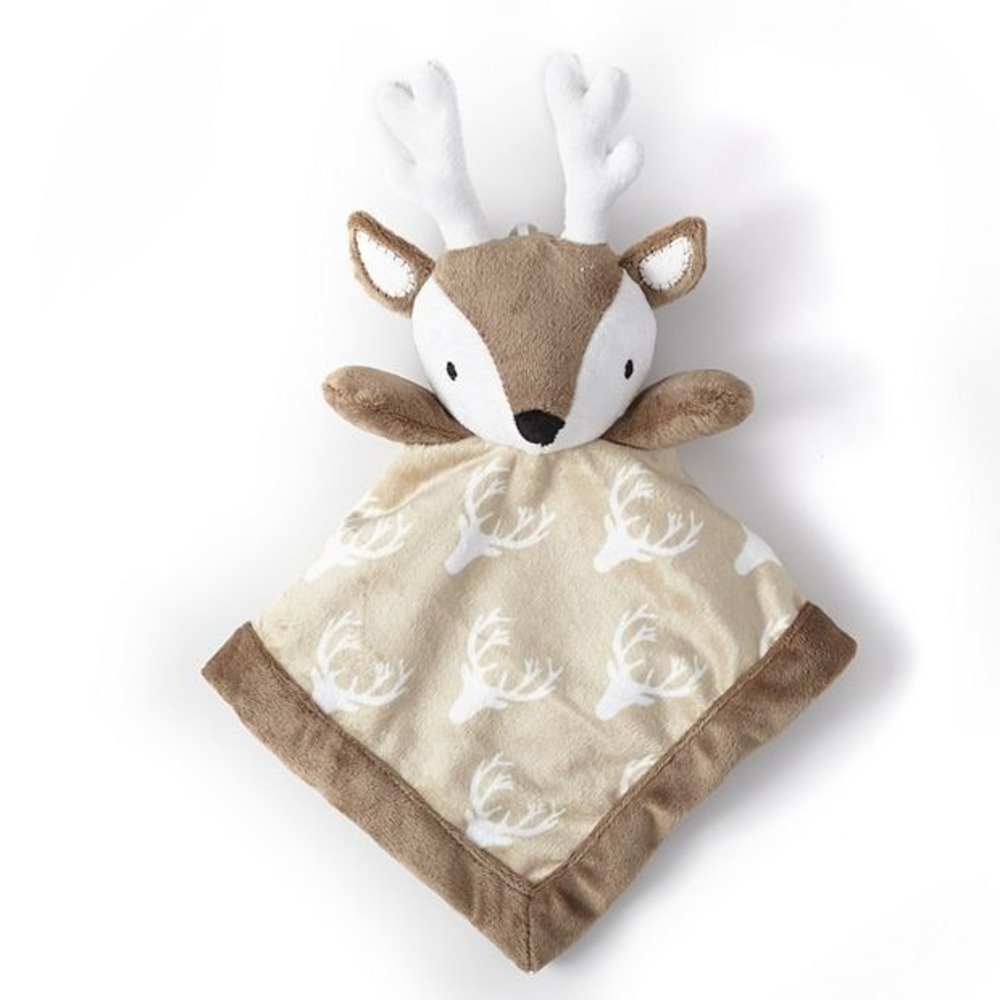 Levtex Baby‎ OS Security Blanket Lovey Reindeer Plush Woodland Tan Brown White